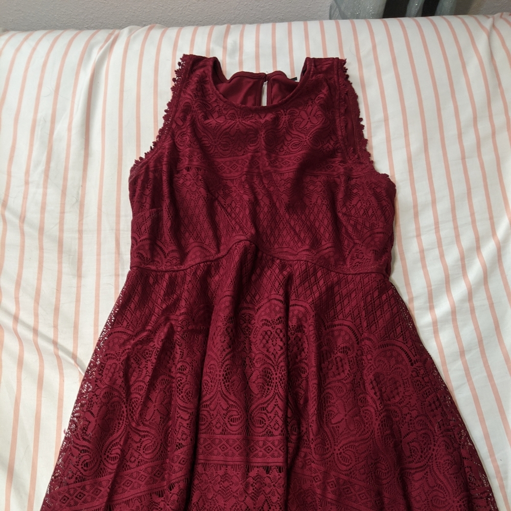 Burgundy Lace Dress
